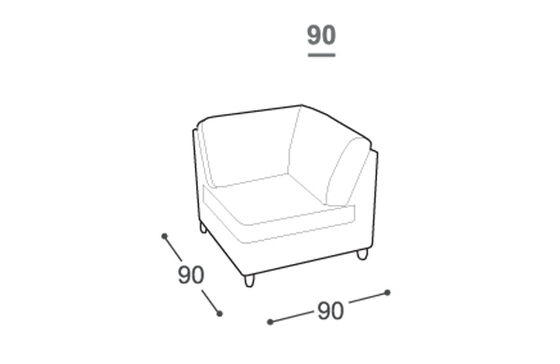 Eckelement für das Sofa Tobacco M-401