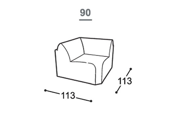 Eckelement für Sofa Luna