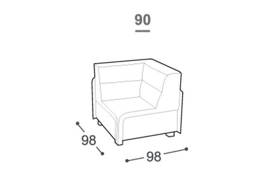 Eckelement für Schlafsofa Layer M-504
