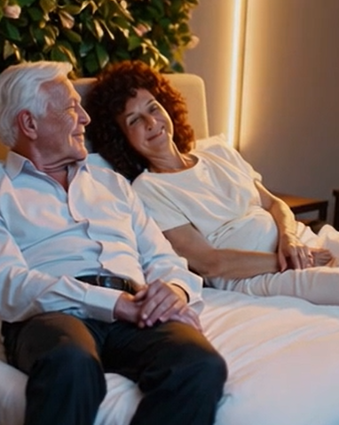 Maria & Herbert lassen es sich in Ihrem Bett gut gehen