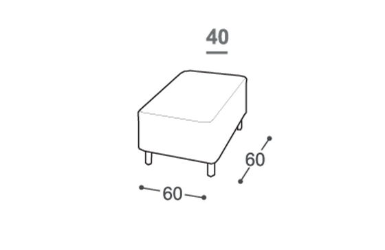 Hocker für Sofa Daisy M-442