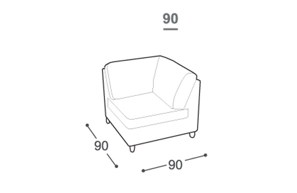 Eckelement für das Sofa Tobacco M-401